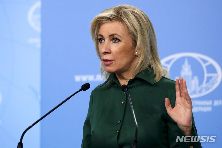 [모스크바=AP/뉴시스] 마리야 자하로바 러시아 외무부 대변인. (사진=뉴시스DB)