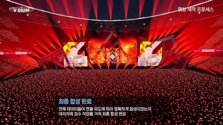 [서울=뉴시스]온라인 공연에 실감 기술을 적용하는 과정. 한국콘텐츠진흥원은 지난해 12월 온라인 공연 전문 스튜디오 'KOCCA 뮤직 스튜디오'를 개관했으며, 'ON THE K' 기획 공연 시리즈를 통해 KOCCA 뮤직 스튜디오의 최첨단 실감 공연 기술을 선보인 바 있다. (사진 = 콘진원) 2022.3.3. photo@newsis.com   *재판매 및 DB 금지