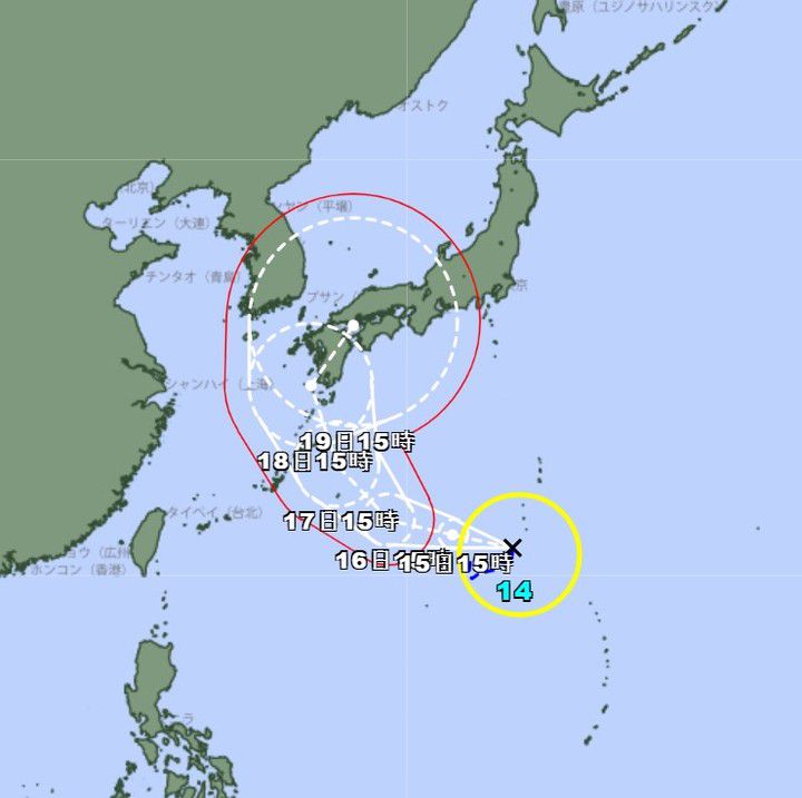 (사진=일본 기상청 홈페이지 캡처) 2022.09.14 *재판매 및 DB 금지