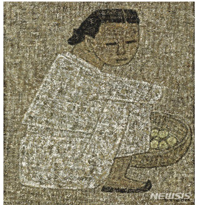 [서울=뉴시스]박수근, 1914-1965, '시장의 여인', oil on masonite, 30×28.5cm, 1960s, 추정가 10억 원~15억 원