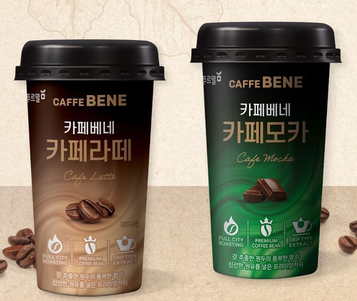 푸르밀 카페베네 카페라떼·모카. (사진=푸르밀 홈페이지 캡처) *재판매 및 DB 금지