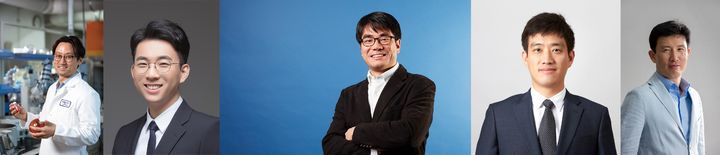 [울산=뉴시스] 세계 상위 1% 연구자에 선정된 UNIST 교원. 사진 왼쪽부터 양창덕, 이현우, 정후영, 조승우, 조재필 교수 (UNIST 제공) *재판매 및 DB 금지