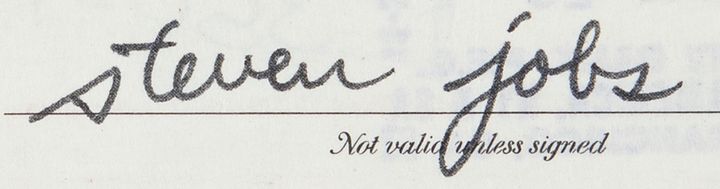 [서울=뉴시스] 애플 창업주 스티브 잡스가 1976년 친필로 작성한 수표가 경매에 출품 됐다. (사진=RR옥션 공식 홈페이지) 2023.12.06. *재판매 및 DB 금지