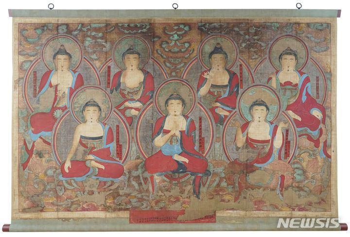 [서울=뉴시스] 송광사 오심삼불도(칠불도) (사진=대한불교조계종 제공) 2024.03.27.