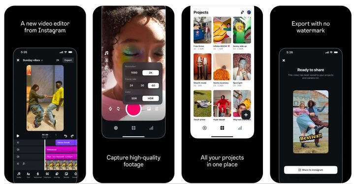 [서울=뉴시스] 인스타그램은 19일(현지시간) 영상 편집 앱 '에디츠(Edits)'를 3월 중에 출시한다고 밝혔다. (사진=앱스토어 '에디츠' 캡처) *재판매 및 DB 금지