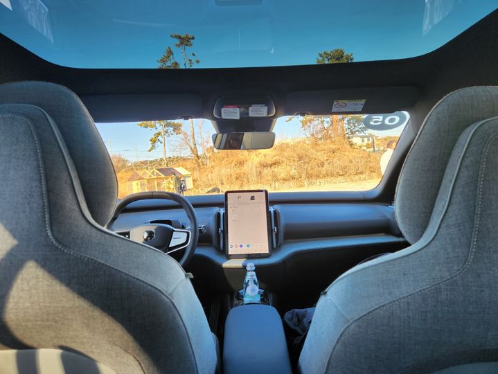 [김해=뉴시스] 유희석 기자 = 지난 4일 시승한 볼보자동차코리아의 소형 전기 SUV 'EX30' 실내 모습. 2025.02.05 photo@newsis.com *재판매 및 DB 금지