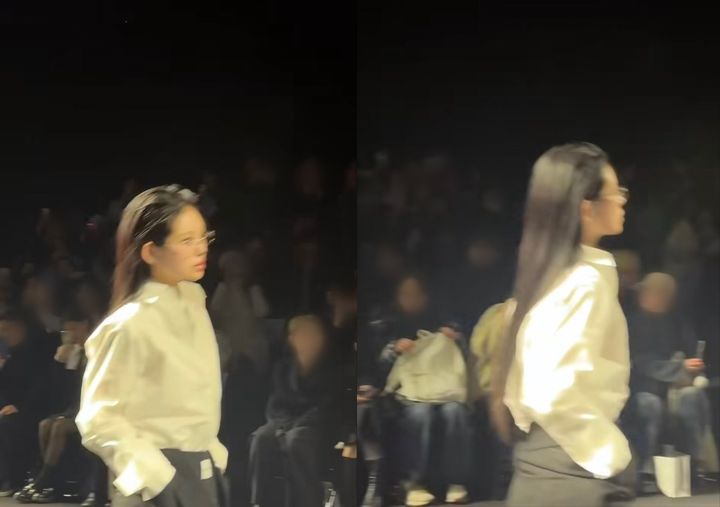 [서울=뉴시스] 인플루언서 최준희가 지난 7일 서울 중구 동대문디자인플라자(DDP)에서 열린 김주한 디자이너의 2025 F/W 서울패션위크 '데일리미러(DAILY MIRROR)' 패션쇼에 참석했다. (사진=데일리 미러 인스타그램, 최준희 인스타그램 캡처) 2025.02.08. photo@newsis.com *재판매 및 DB 금지