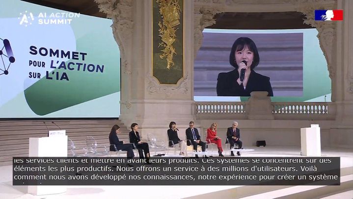 [서울=뉴시스] 최수연 네이버 대표가 지난 11일(현지시간) 국내 기업인 중 유일하게 프랑스 파리 AI 행동 정상회의 총회 패널로 참석했다. (사진=네이버 제공) *재판매 및 DB 금지