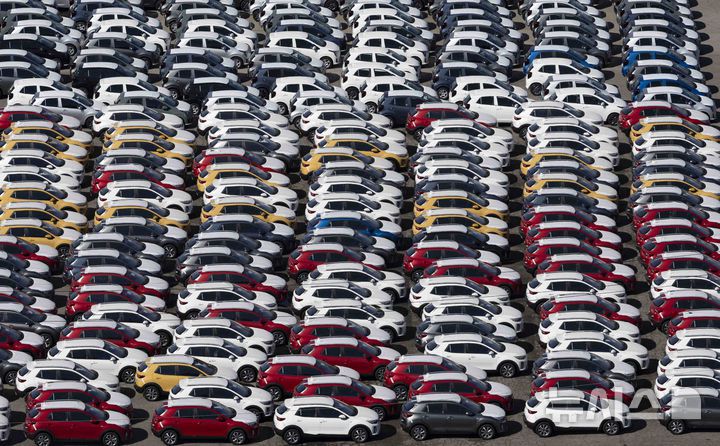 [평택=뉴시스] 김근수 기자 = 도널드 트럼프 미국 대통령이 4월 초 자동차 관세 도입을 예고한 가운데 17일 경기 평택항에 수출용 차량들이 세워져 있다. 현재 한미 FTA에 따라 전기차를 포함한 승용차에 대해 2016년부터 무관세를 적용하고 있다. 지난해 자동차 수출액은 707억 8천900만 달러로, 이 가운데 대미 수출액은 49.1%인 347억 4천400만 달러로 절반에 육박해 실제 관세 부과 시 피해가 우려된다. 2025.02.17. ks@newsis.com