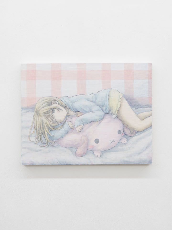 Emi Kuraya, Happy Bunny, 2025, Oil on canvas, 41 × 53 × 2.1 cm. @2025 Emi Kuraya/Kaikai Kiki Co., Ltd. All Rights Reserved. Courtesy Perrotin *재판매 및 DB 금지