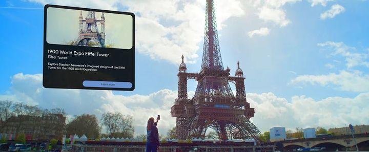 [서울=뉴시스] 구글 지도에 제공하는 'AR 경험'. 구글은 지난 7월 올림픽을 맞아 지도 앱에서 파리 랜드마크의 위치를 검색하면 해당 건물의 18세기 모습 등을 시각화하고 상호작용할 수 있는 AR 경험 기능을 선보였다. (사진=구글) *재판매 및 DB 금지