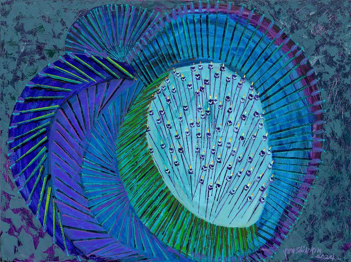 김윤신 〈즐거움의 울림 2024-6〉 2024 Acrylic on canvas 90 x 120 cm Courtesy of the artist and Kukje Gallery 사진: 안천호 이미지 제공: 국제갤러리 *재판매 및 DB 금지