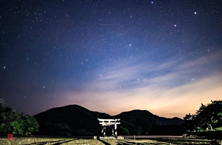 [서울=뉴시스] 밤의 와타즈미 신사. (사진=와타즈미 신사 페이스북) 2025.03.26. photo@newsis.com *재판매 및 DB 금지