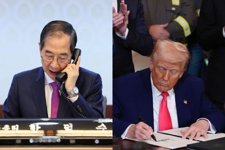 한덕수 대통령 권한대행 국무총리(왼쪽)과 도널드 트럼프 미국 대통령(오른쪽). (출처=뉴시스 DB) *재판매 및 DB 금지