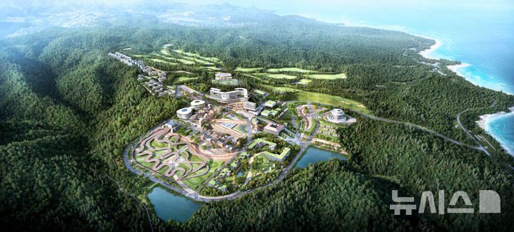 [포항=뉴시스] 송종욱 기자 = 포항시는 코스타밸리 관광휴양 지구 조성을 위해 ㈜코스타밸리모나용평과 관광 복합 단지 개발 협력 방안을 논의하는 등 대규모 민자 유치를 추진한다고 17일 밝혔다. 사진은 포항에 조성 예정인 코스타밸리 관광휴양 지구 조감도. (사진=포항시 제공) 2025.04.17. photo@newsis.com