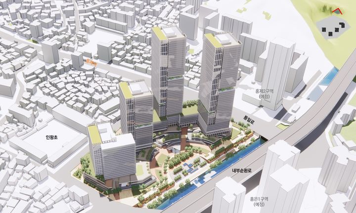 [서울=뉴시스] 서울 홍제역 역세권 활성화 사업 조감도. 2025.04.24 (사진 제공=서울시) photo@newsis.com *재판매 및 DB 금지