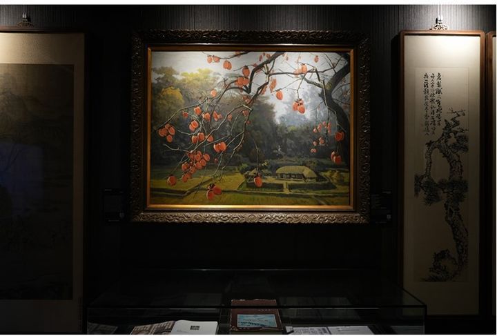 고향인 전라북도 김제의 감나무밭을 그리워하며 감나무 풍경 작품(작가미상)을 소장하였던 故안원옥 창업주 회장의 소장품 *재판매 및 DB 금지