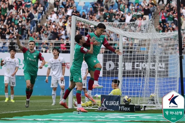 [서울=뉴시스]K리그1 대전 주민규 8호골. (사진=한국프로축구연맹 제공)