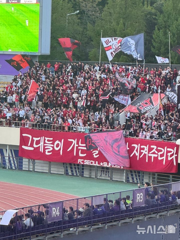 [안양=뉴시스]FC서울 서포터스. (사진=안경남 기자)