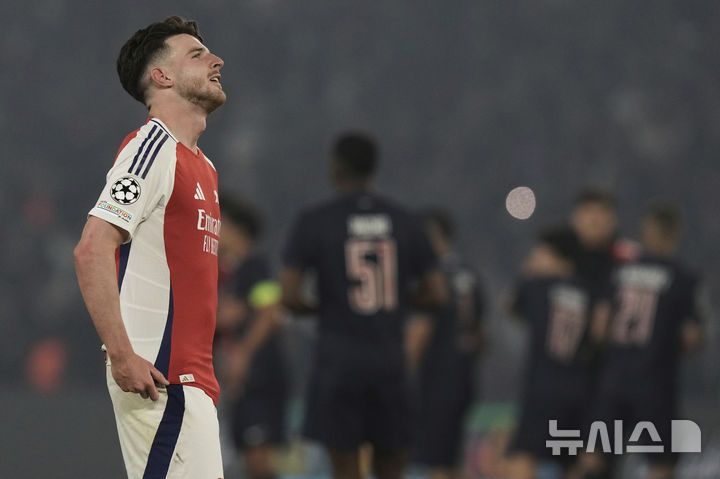 [파리=AP/뉴시스]아스널, UCL 결승 진출 실패. 2025.05.07.