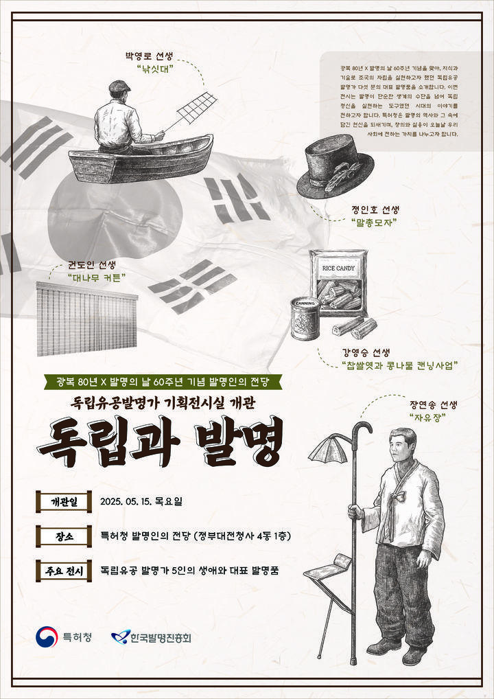 [대전=뉴시스] 특허청은 15일 대전청사 특허청 1층 발명의 전당서 '독립과 발명'을 주제로 한 기획전시실을 개관한다.(사진=특허청 제공) *재판매 및 DB 금지