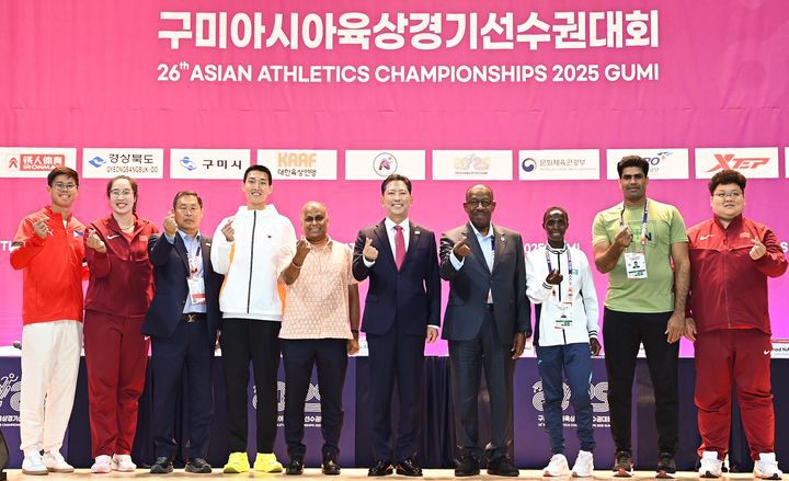 [구미=뉴시스] 대회 각오 다지는 선수단. (사진=구미시 제공) 2025.05.26 photo@newsis.com *재판매 및 DB 금지