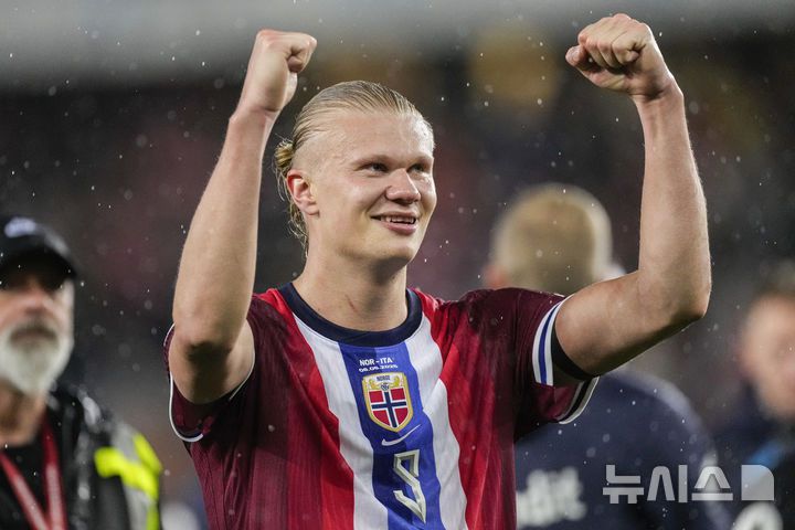 [오슬로=AP/뉴시스] 노르웨이 남자 축구 대표팀 공격수 엘링 홀란드. 2025.06.06.