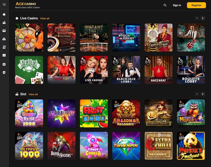 에이스카지노 플랫폼 화면. (사진=미투온) *재판매 및 DB 금지