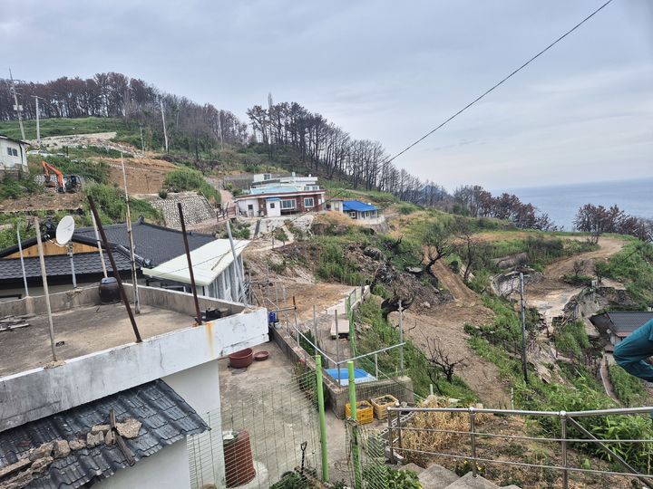 [영덕=뉴시스] 지난 3월 산불로 타버린 따개비마을.  *재판매 및 DB 금지