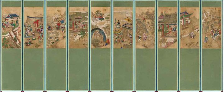 [서울=뉴시스] 구운몽도 병풍 미국 포틀랜드미술관 소장 (사진=국가유산청 제공) 2025.06.23. photo@newsis.com  *재판매 및 DB 금지