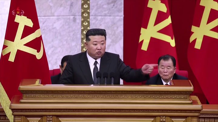 [서울=뉴시스] 김정은 북한 국무위원장이 지난 6월 21일부터 23일까지 사흘간 열린 조선노동당 중앙위원회 제8기 제12차 전원회의에 참석했다고 조선중앙TV가 24일 보도했다. (사진=조선중앙TV 캡쳐) 2025.12.12. photo@newsis.com *재판매 및 DB 금지