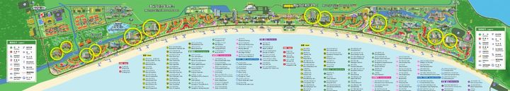 북한이 공개한 갈마 리조트 지도 노란 동그라미 부분이 고급 호텔 예정지로 아직 이름이 붙여지지 않아 미완성된 곳으로 추정된다.(출처: NK 뉴스) 2025.07.03. *재판매 및 DB 금지