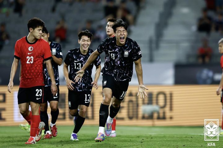 [서울=뉴시스] 한국 남자 축구 대표팀의 이호재. (사진=대한축구협회 제공)  *재판매 및 DB 금지