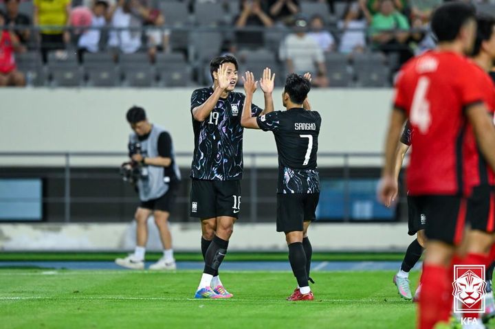 [서울=뉴시스] 한국 남자 축구 대표팀의 이호재. (사진=대한축구협회 제공)  *재판매 및 DB 금지