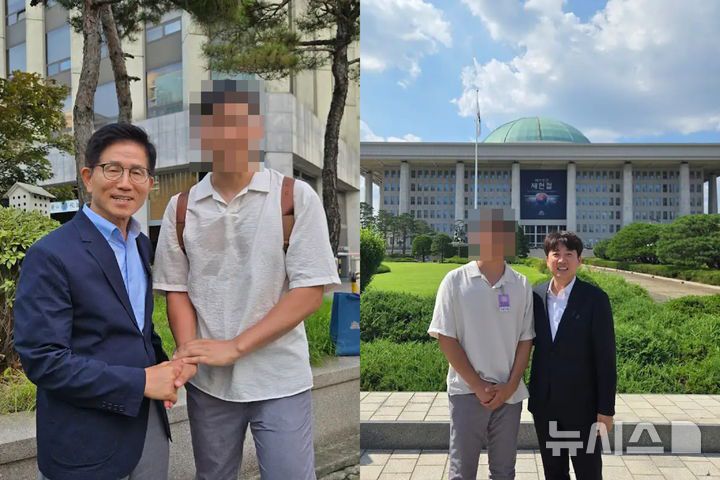 [뉴시스] 교사 이씨와 김문수·이준석 전 대선 후보. (사진=유튜브 갈무리)