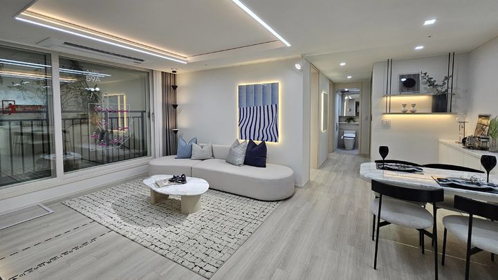 [남양주=뉴시스] 정진형 기자 = 경기 남양주시 별내동 남양주왕숙지구 A-1, A-2블록 주택전시관 내 견본주택. 2025.07.25. formation@newsis.com *재판매 및 DB 금지