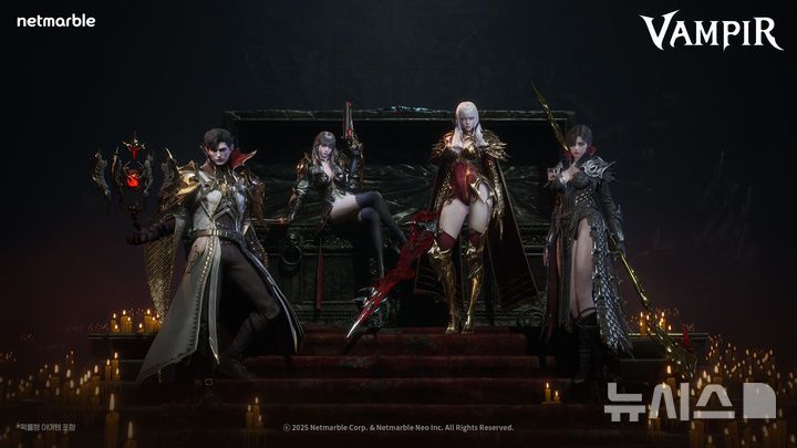 [서울=뉴시스] 넷마블의 뱀파이어 콘셉트 다중접속역할수행게임(MMORPG) '뱀피르'가 다음 달 26일 출시한다고 29일 밝혔다. 2025.07.29. (사진=넷마블 제공)