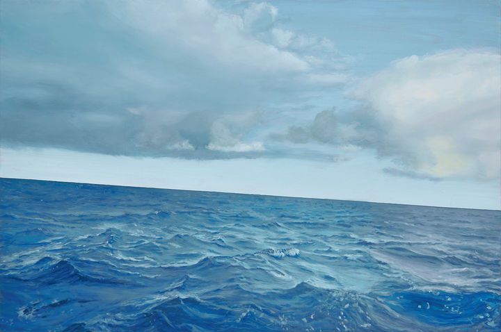 안규철 〈세 개의 수평선〉 2024 Oil on canvas 65.1 x 91 cm Courtesy of Space ISU 이미지 제공: 국제갤러리 *재판매 및 DB 금지