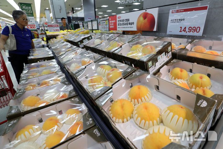 [서울=뉴시스] 김혜진 기자 = 송미령 농림축산식품부 장관이 다가오는 추석을 맞아 농축산물 수급 안정에 총력을 다하고 역대 최대 규모의 성수품을 공급할 것이라고 밝힌 8일 서울 시내 한 대형마트에서 시민이 장을 보고 있다. 2025.09.08. jini@newsis.com