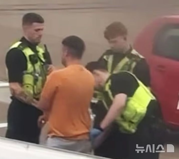 [뉴시스] 남성은 비행기 착륙 후 곧바로 경찰에 체포됐다. (사진=데일리메일) 2025.09.08.