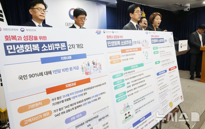 [서울=뉴시스] 김명원 기자 = 김민재 행정안전부 차관이 12일 오전 서울 종로구 정부서울청사에서 22일 개시되는 '민생회복 소비쿠폰 2차 지급' 관련 브리핑을 하고 있다. 2025.09.12. kmx1105@newsis.com