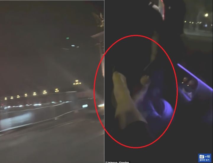 [서울=뉴시스]5일(현지시간) 메건 마클이 자신의 SNS에 파리 ‘퐁 알렉상드르 3세’ 다리와 앵발리드 다리를 지나며 리무진 안에서 차창 밖을 촬영한 영상(사진)을 올렸다. 영상에는 마클이 리무진 안에서 다리를 뻗고 편안히 쉬는 모습(오른쪽)도 담겼는데, 영상이 촬영된 지점이 고 다이애니 비가 사망 사고를 당한 알마 다리 인근인 것으로 알려지면서 마클이 무례하다는 비판을 받았다. (사진출처: 데일리메일 캡처) 2025.10.06.