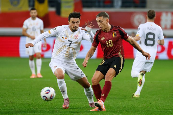 [헨트=AP/뉴시스] 북마케도니아 축구 국가대표 엘리프 엘마스(왼쪽). 2025.10.10.