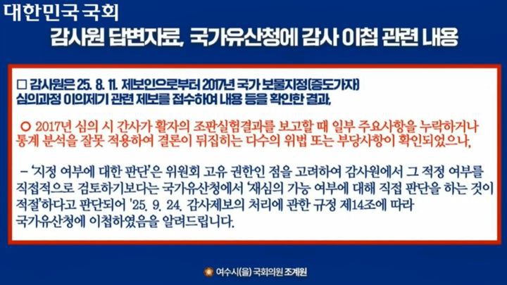 증도가자 논란 감사원 감사 결과 통지서 *재판매 및 DB 금지