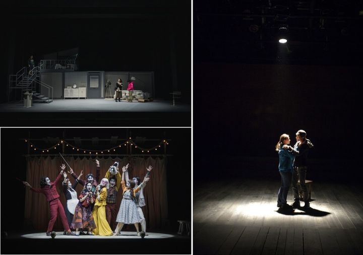 (왼쪽 위부터 시계 방향으로) 연극 '그의 어머니', 노란 달 YELLOW MOON', '스카팽'  공연사진. (사진=국립극단 제공)  *재판매 및 DB 금지