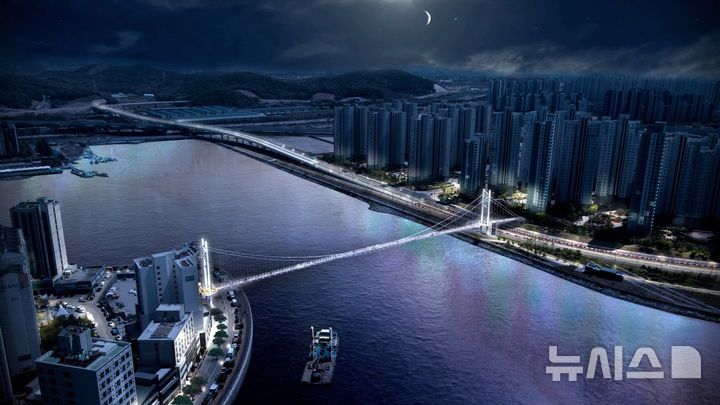 [시흥=뉴시스] 배곧~월곶 연결 경관 육교 야간 조감도. (조감도=시흥시 제공).2025.12.05. photo@newsis.com