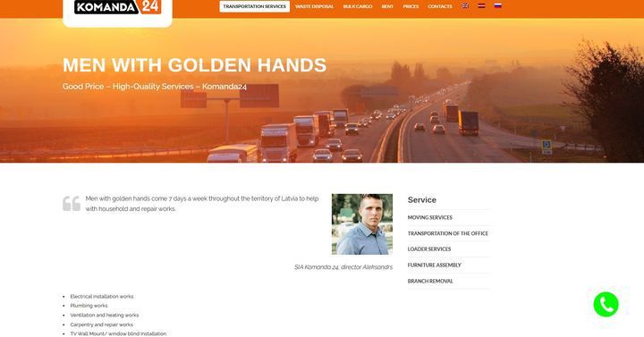 [서울=뉴시스] 라트비아 온라인 플랫폼 'Komanda 24'의 ‘1시간 남편 서비스(Man with Golden Hand)' 광고 사진. (사진출처: 더선 홈페이지 캡처)2025.12.05.