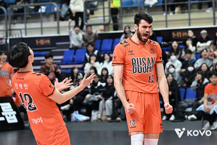 [서울=뉴시스]남자배구 OK저축은행 디미트로프. (사진=KOVO 제공)