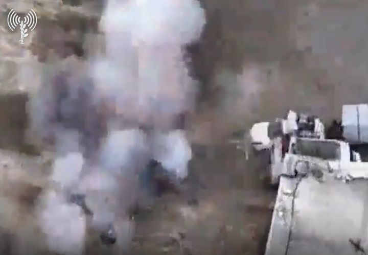 [서울=뉴시스] 이스라엘방위군(IDF)이 지난 13일(현지 시간) 가자지구 가자시티에서 라드 사드 하마스 최고 지휘관을 사살했다고 밝혔다. 사진은 IDF가 공개한 공습 영상. (사진=IDF 영상 갈무리) 2025.12.16. *재판매 및 DB 금지