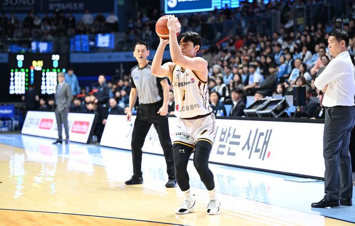 [서울=뉴시스] 프로농구 창원 LG 유기상. (사진=KBL 제공)